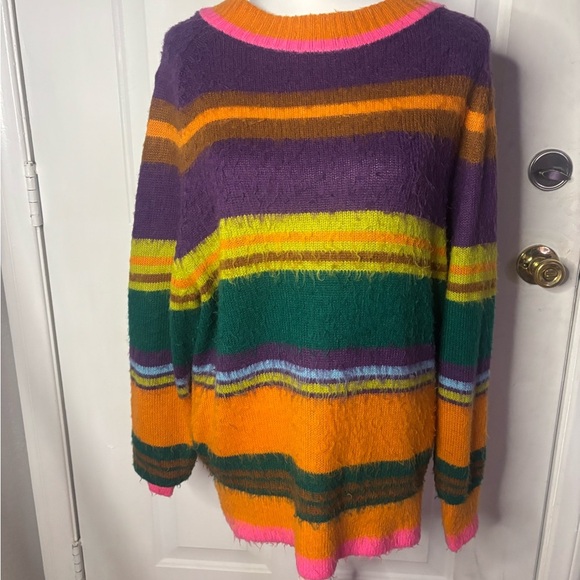 Urban outfitters | used sweater size small p | fuzzy as fun and rainbow! - Picture 2 of 11